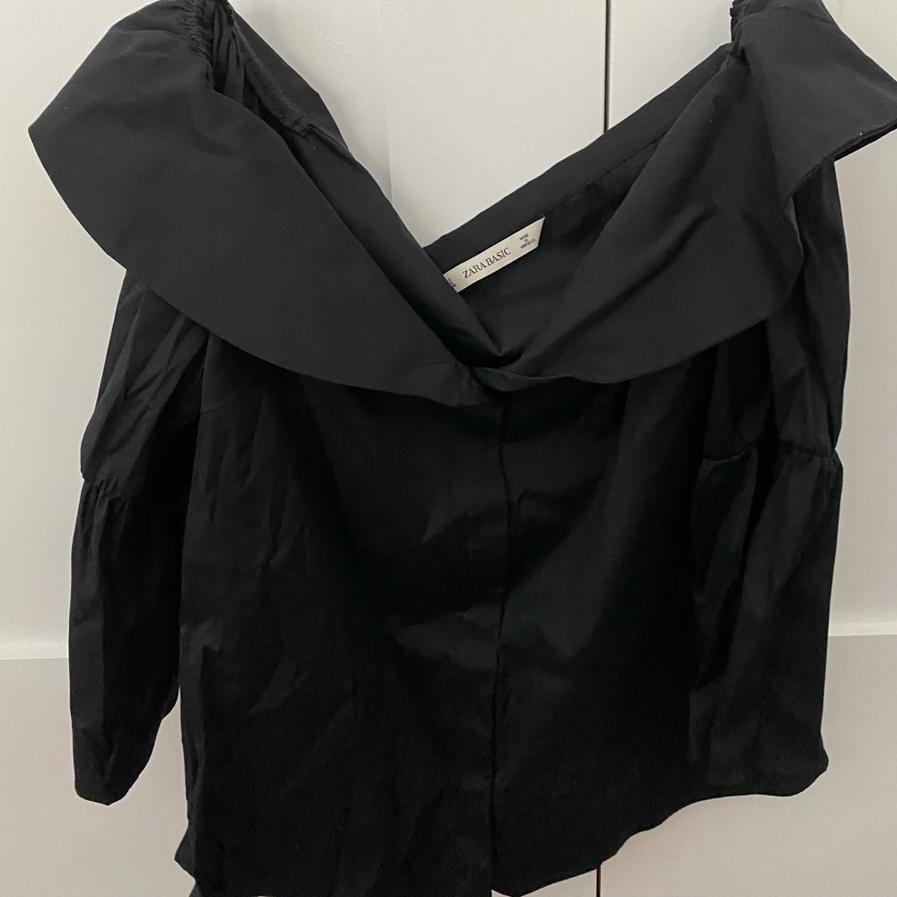 Off shoulder button down top